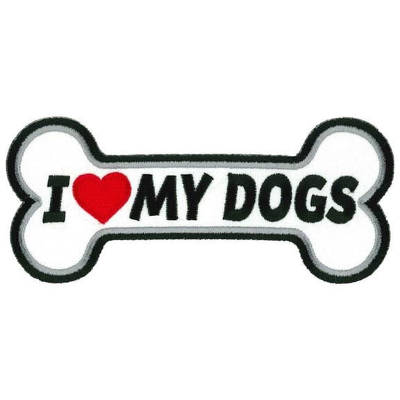 Hot Leathers 5 x 2 in. I Heart My Dogs Patch - Multi Color