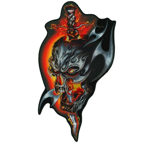 Hot Leathers PPQ1859 6.5 x 12 in. Electric Skull Patch - Multi Color