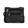 thumbnail image 1 of Hot Leathers  6.5 x 5.5 in. Small Leather Purse with Two Zippers & Clips - Black, 1 of 2
