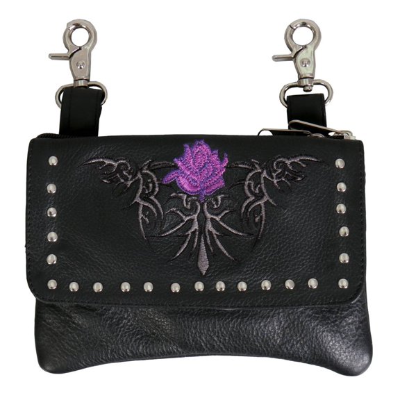 Hot Leathers CPE2008 Clip Pouch Purple Flower-8”x5”x1” 8X5X1