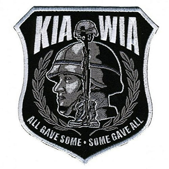 Hot Leathers, ALL GAVE SOME; SOME GAVE ALL, High Quality Iron-On / Saw-On Rayon MILITARY KIA MIA PATCH - 10" x 11"