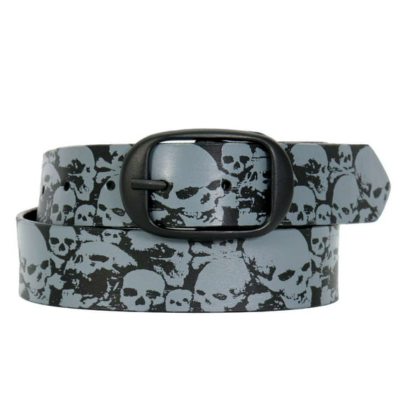 Hot Leathers Ancient Skulls Black and Gray Leather Belt BLA1130 42