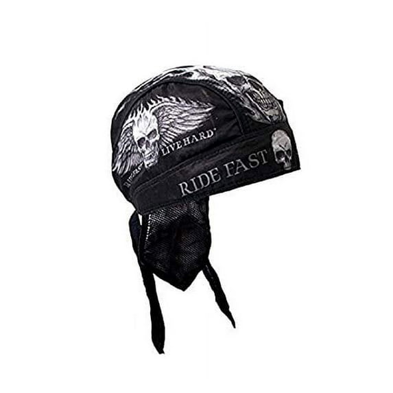 Hot Leathers Authentic Bikers Premium Headwraps, BAD SCRATCH, "Ride Fast, Live Hard" - High Quality Micro-Fiber HEADWRAP