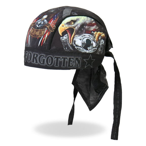Hot Leathers Authentic Bikers Premium Headwraps, BORN FREE EAGLE POW, "Never Forget" - High Quality Micro-Fiber HEADWRAP