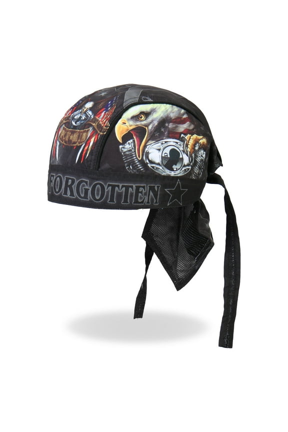 Hot Leathers Authentic Bikers Premium Headwraps, BORN FREE EAGLE POW, "Never Forget" - High Quality Micro-Fiber HEADWRAP
