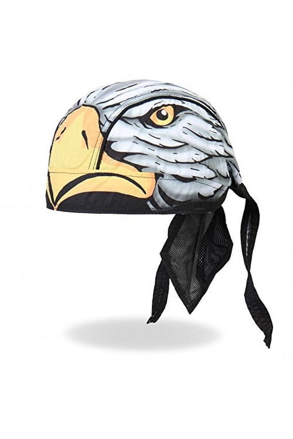 Hot Leathers Authentic Bikers Premium Headwraps, EAGLE HEAD - High Quality Micro-Fiber & Mesh Lining HEADWRAP