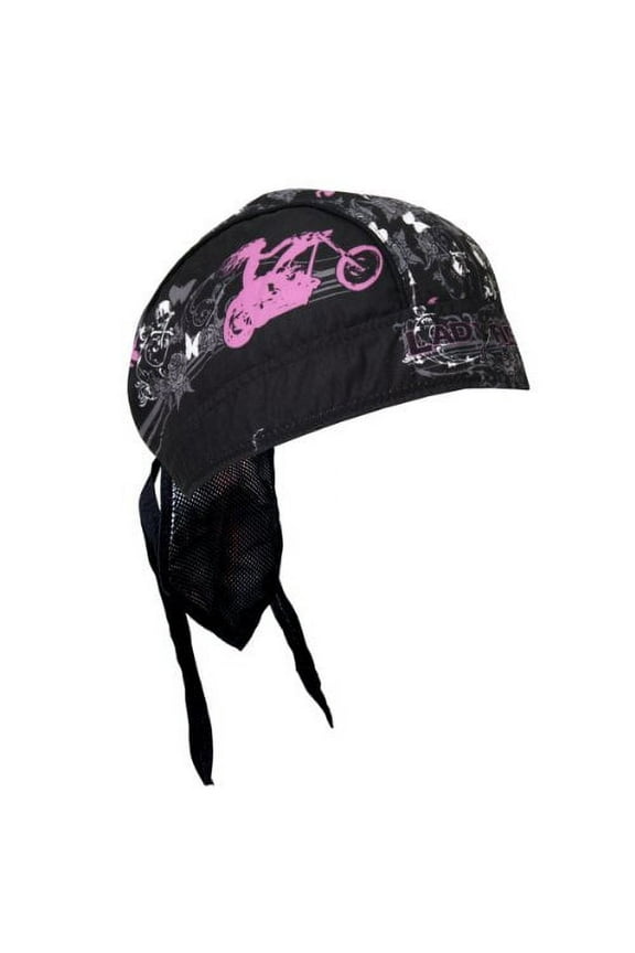 Hot Leathers Authentic Bikers Premium Headwraps, LADY RIDER STUD - High Quality Micro-Fiber & Mesh Lining HEADWRAP