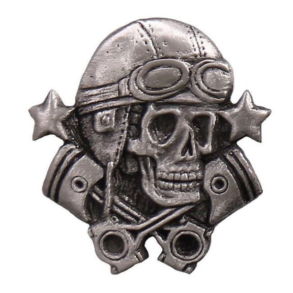 Hot Leathers pna1300 Aviator Skull Pin - Pewter