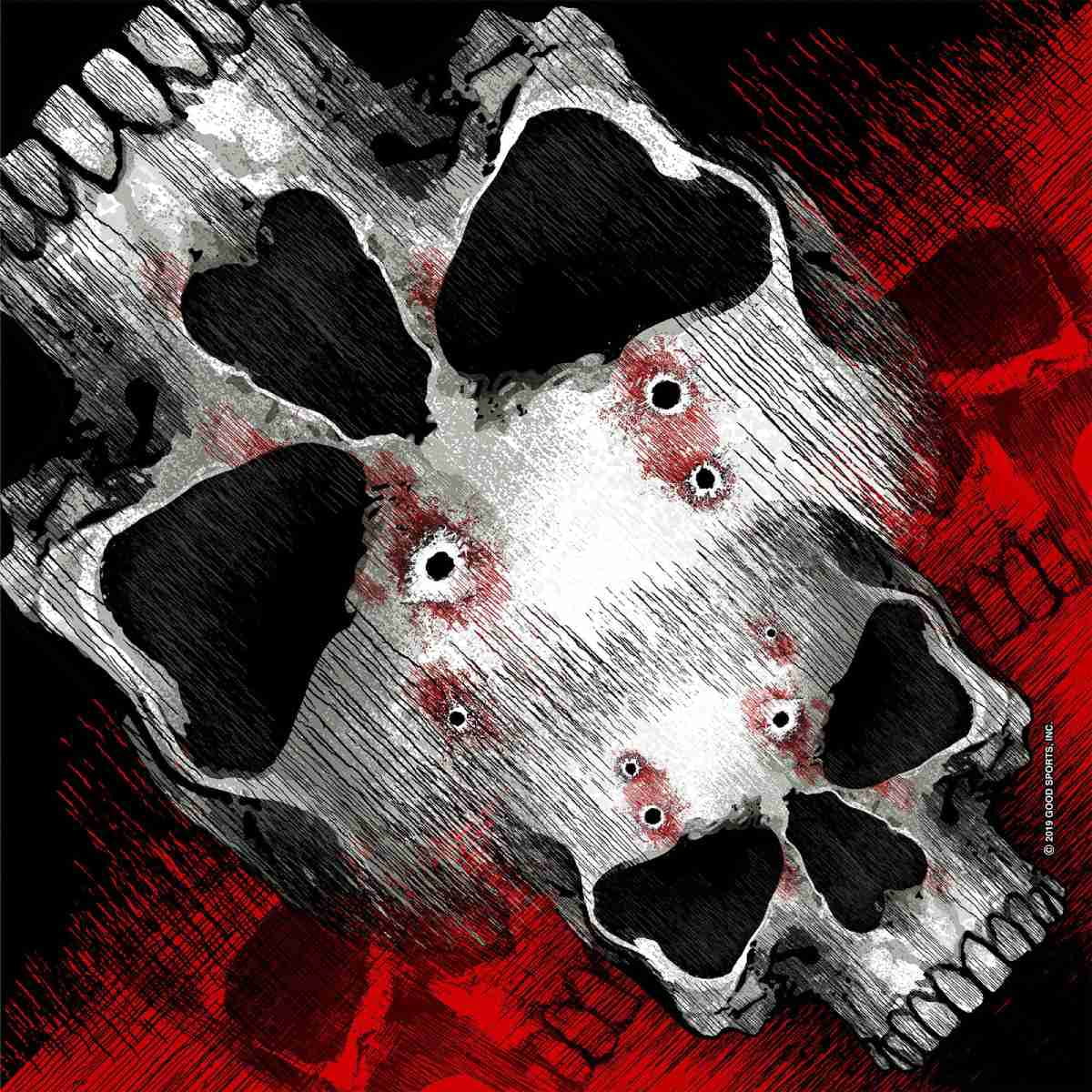 Bandana Jumbo Hot Leathers Con Teschi – 21x21 Pollici, Unisex (nero/grigio/rosso)