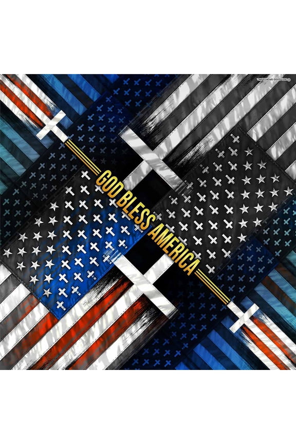 BAB1096 Flag Cross Bandana 21X21