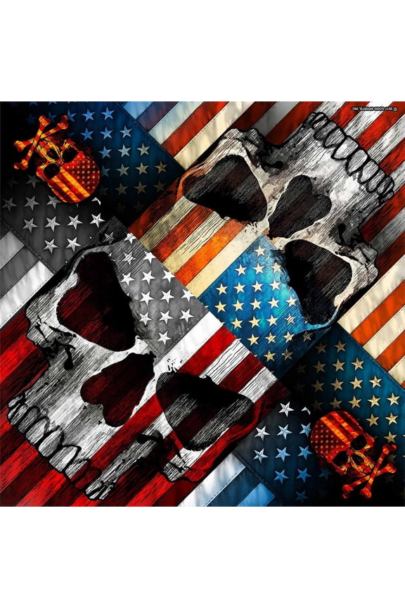 BAB1097 Patriot Skull Bandana 21X21