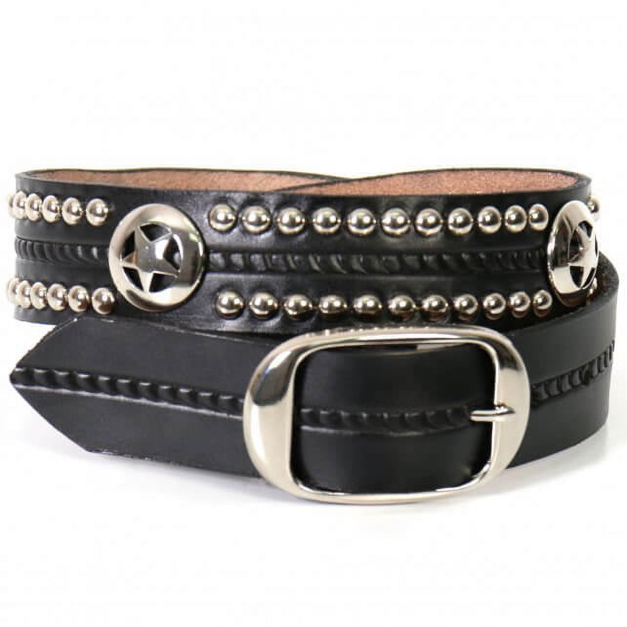 11072 Black Size 46 Leather Western Star And Studs Belt? display picture 2