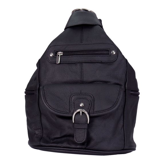 Hot Leathers BPA1011 6 Pocket Leather Backpack Purse 13X10X7