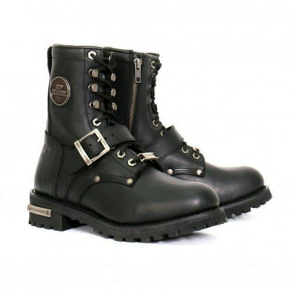 Hot Leathers BTL1001 Ladies 7-inch-Tall Logger Leather Boots with Buckle 6.5