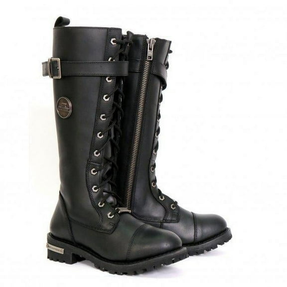 Hot Leathers BTL1005 Ladies 14-inch Black Knee-High Leather Boots with Side Zipper Entry 12