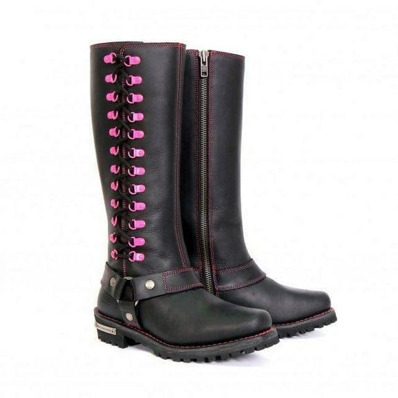 Hot Leathers BTL1006 Ladies 14-inch Black Knee-High Leather Boots with Side Zipper Entry 11