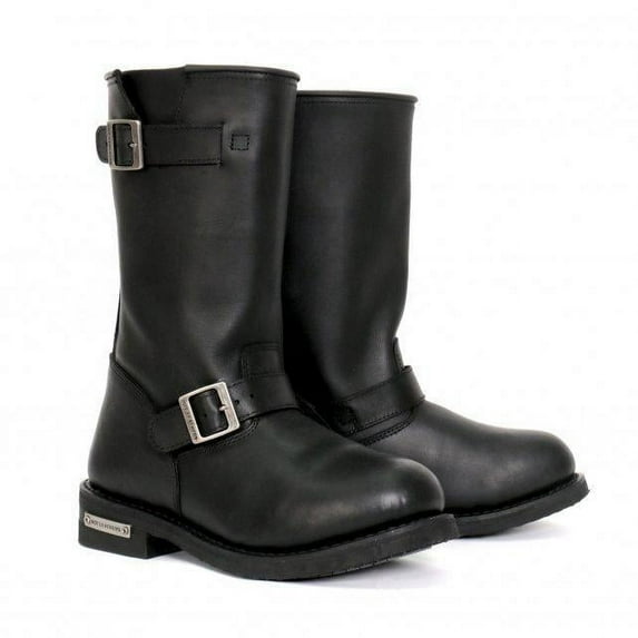 Hot Leathers BTM1002 Men's Wide Width Black 11-inch Round Toe Engineer Leather Boots 15W
