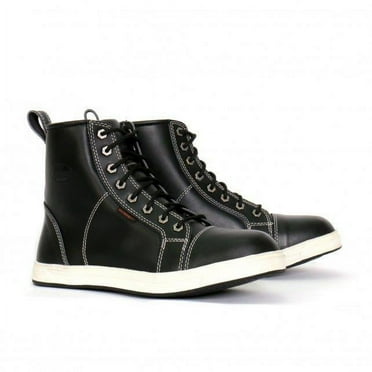 Hot Leathers BTM1014 Men's Black and White Leather 6-inch Riding Sneaker 14
