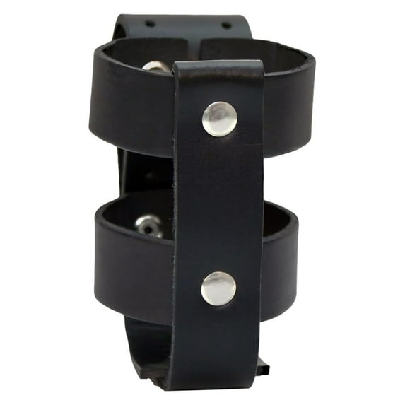 Hot Leathers BVH1001 Black Leather Bottle Holder for Handle Bars One Size