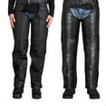 thumbnail image 1 of Hot Leathers CHM1003 Black Heavyweight Braided Uni-Sex Leather Chaps 2X-Small, 1 of 4