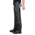 thumbnail image 1 of Hot Leathers CHM1010 Men’s Black 4 Pocket Leather Chaps with Lining X-Large, 1 of 2