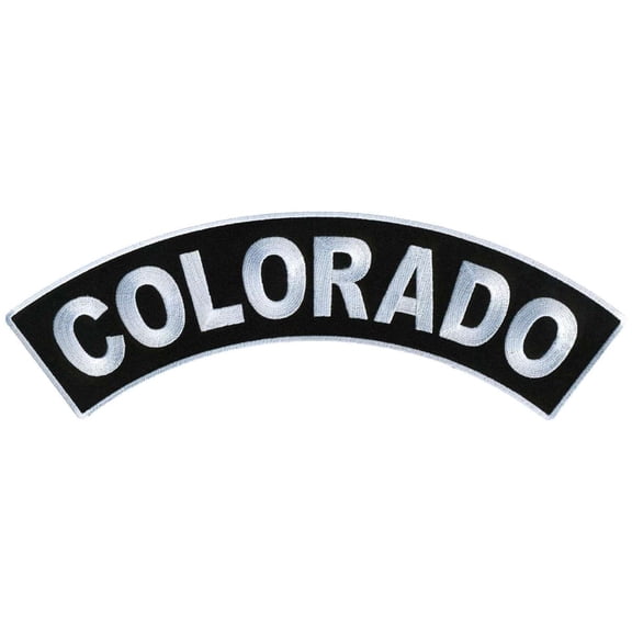 Hot Leathers PPM4011 12 x 3 in. Colorado Top Rocker Patch - Black & White