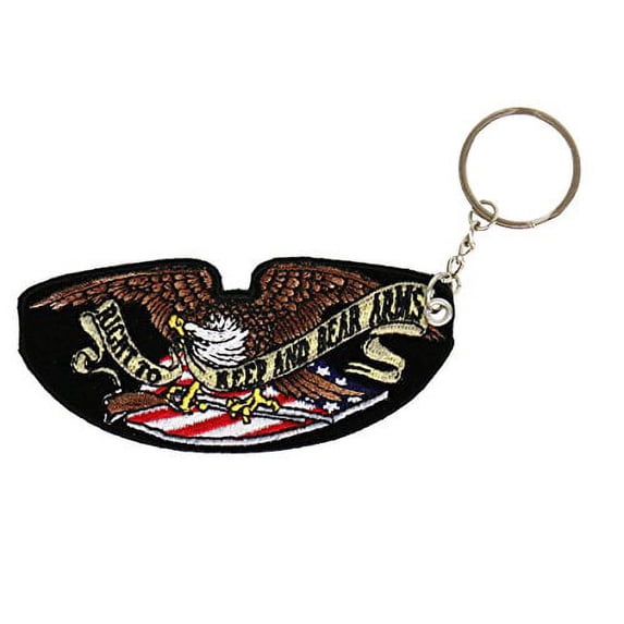Hot Leathers Double Sided Key Chains, ARMED EAGLE - High Quality Embroidered PATCH KEYCHAIN - 4" x 2"