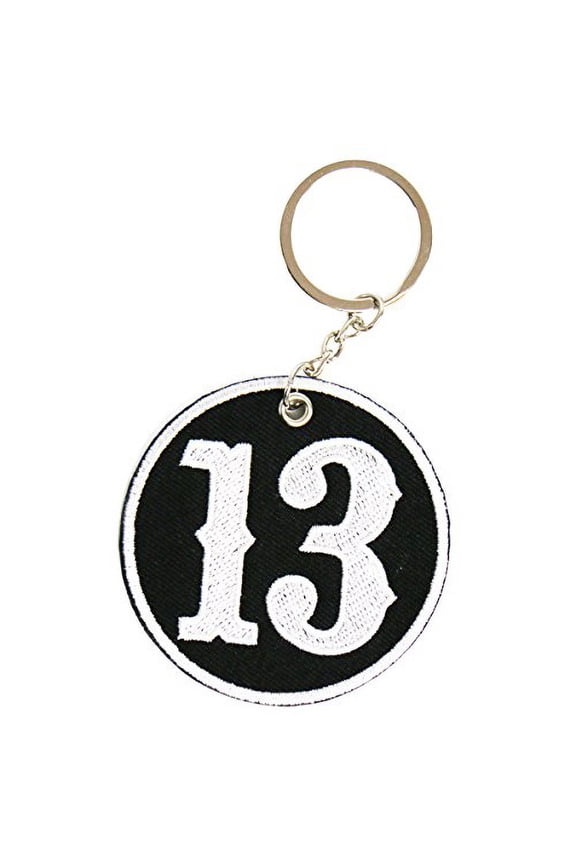 Hot Leathers Double Sided Key Chains, CIRCLE 13 - High Quality Embroidered PATCH KEYCHAIN - 3" x 3"