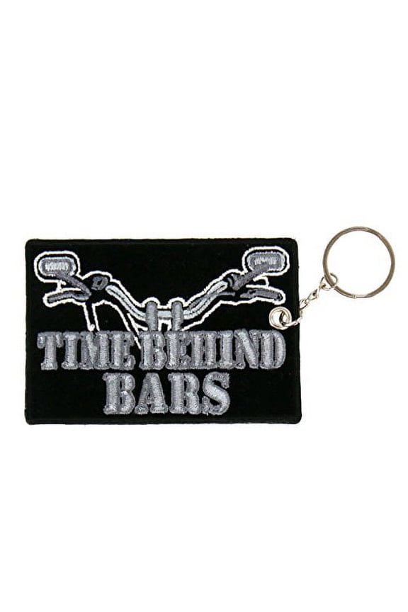 Hot Leathers Double Sided Key Chains, TIME BEHIND BARS - High Quality Embroidered PATCH KEYCHAIN - 3" x 2"
