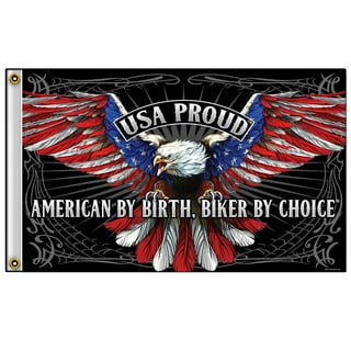 USA - 3'X5' EAGLE FLAG WITH FLAG/POW WINGS (USA PROUD) Indoor