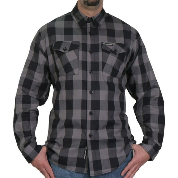 Hot Leathers FLM2001 Men's Black and Gray Long Sleeve Flannel Shirt X-Large
