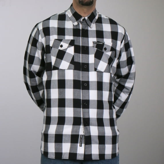 Hot Leathers FLM2004 Men's Black and White Long Sleeve Flannel Shirt X-Large
