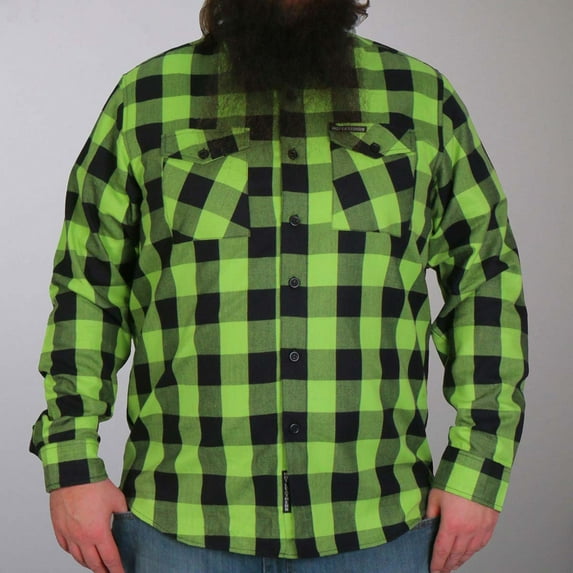 Hot Leathers FLM2005 Men's Black and Green Long Sleeve Flannel Shirt X-Large