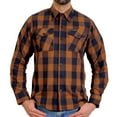 thumbnail image 1 of Hot Leathers FLM2016 Men's Brown and Navy-Blue Long Sleeve Flannel Shirt X-Large, 1 of 5