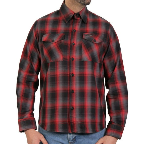 Hot Leathers FLM2017 Men's Red and Gray Long Sleeve Flannel Shirt X-Large