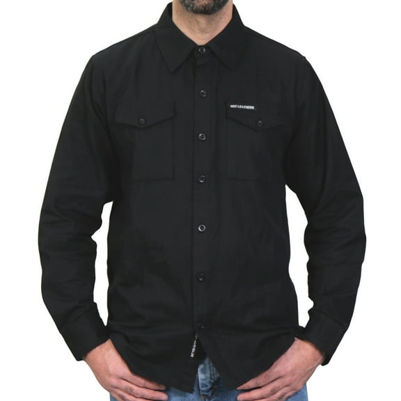 Hot Leathers FLM2024 Men's Solid Black Flannel Long Sleeve Shirt 2X-Large