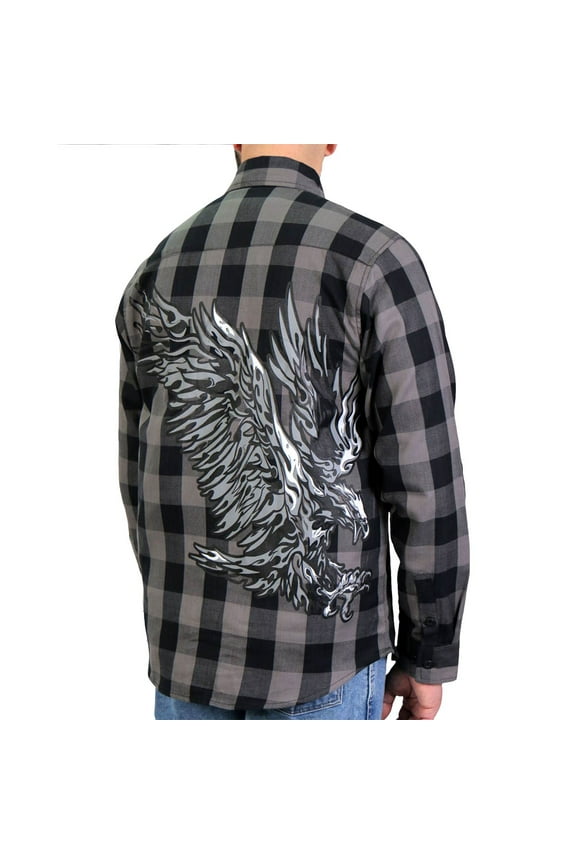 FLM2102 Men's Tribal Eagle Flannel Long Sleeve Shirt Medium