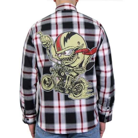 Hot Leathers FLM2104 Men's Bobber Monster Flannel Long Sleeve Shirt Medium