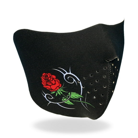 Hot Leathers FMB1003  Ladies Tribal Rose Neoprene 1/2 Face Mask One Size