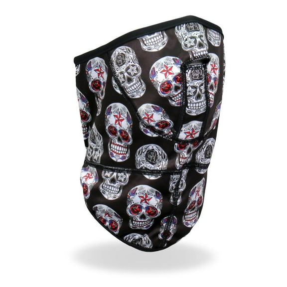 Hot Leathers FWC2007 Sugar Skulls Face Wrap Neck Warmer One Size Fits Most