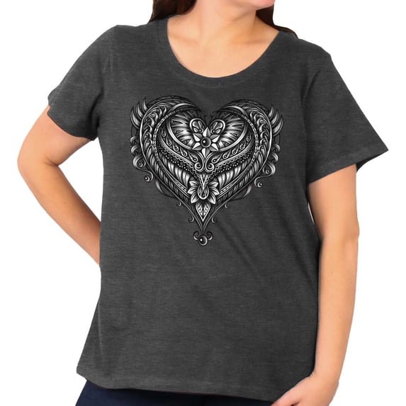 Hot Leathers GLD1507 Ornate Angel Wings Curvy Ladies T-Shirt 1-14-16