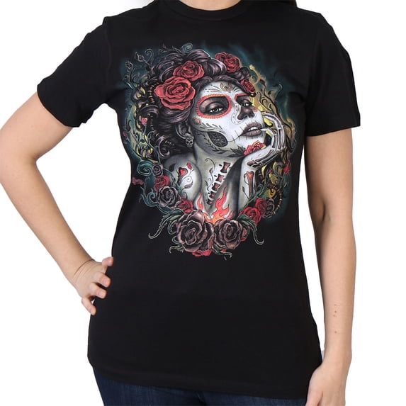 Hot Leathers GLR1412 'Sugar Woman' Ladies Black T-Shirt X-Large