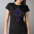 thumbnail image 1 of Hot Leathers GLR1469 'Studded Fleur De Lis Cross' Ladies Black T-Shirt Small, 1 of 3