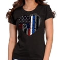 thumbnail image 1 of Hot Leathers GLR1517 Heart First Responders Ladies Black T-Shirt Medium, 1 of 2
