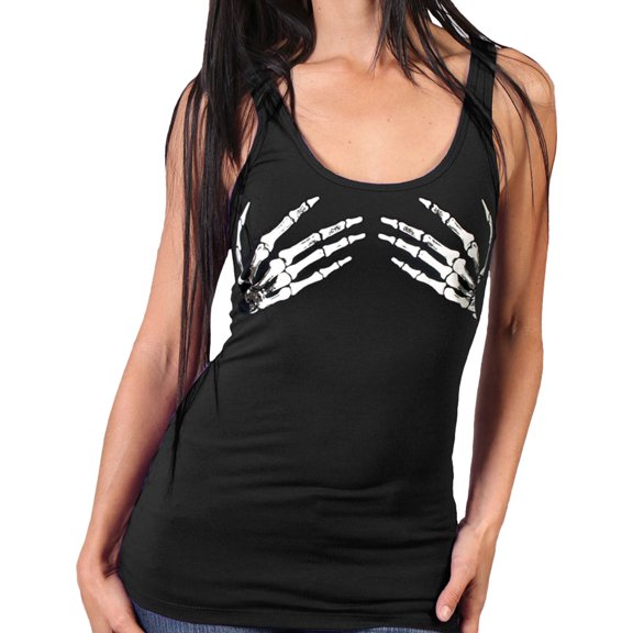 Hot Leathers GLR2074 Ladies Skeleton Hands Tank Top Shirt Small