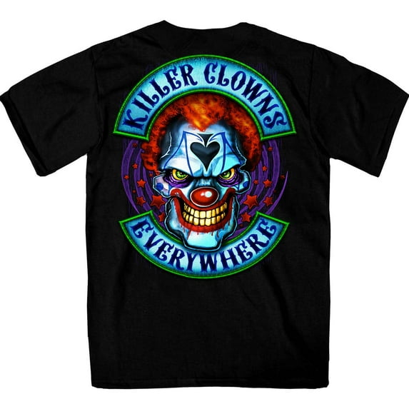 Hot Leathers GMD1518 Men's Black Killer Clowns Double Sided T-Shirt 3X-Large