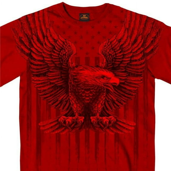 Hot Leathers GMS1482 Men’s Short Sleeve Upwing Eagle Red Cardinal T-Shirt 2X-Large