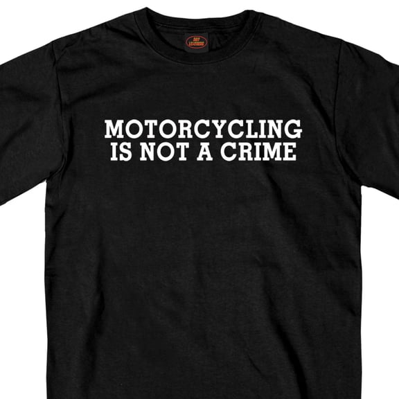 Hot Leathers GSB360 Men’s ‘Motorcycling Is Not A Crime Shirt’ Black Short Sleeve T-Shirt Large