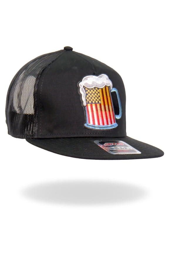 GSH2021 Beer Mug Flag Snapback Adjustable Hat One Size