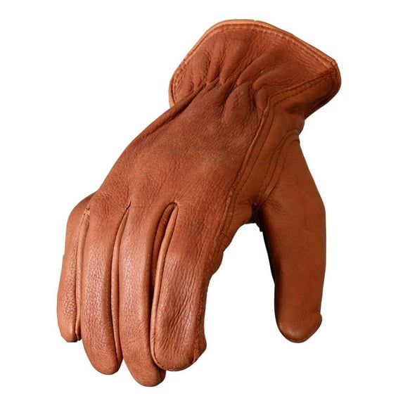 Hot Leathers GVD1013 Brown Deerskin Leather Driving Gloves X-Small